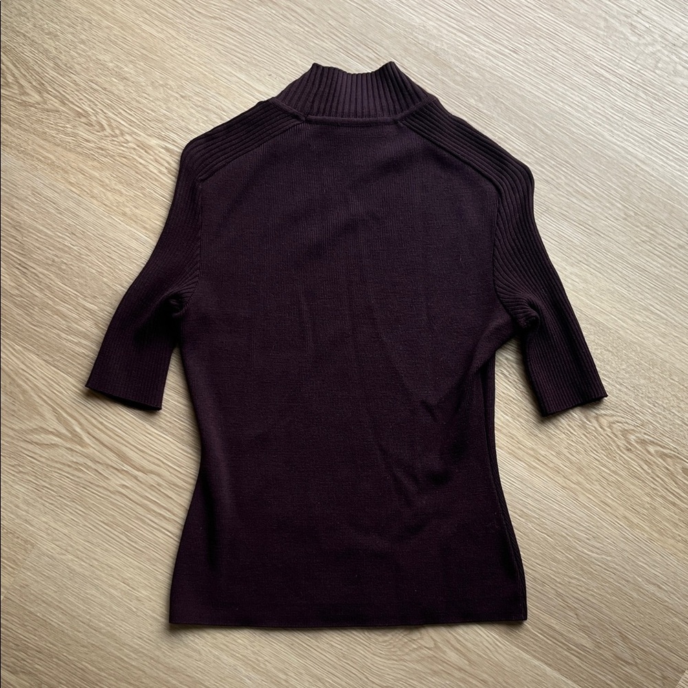 Vintage Mugler Purple Turtleneck Quarter Sleeve Sweater
